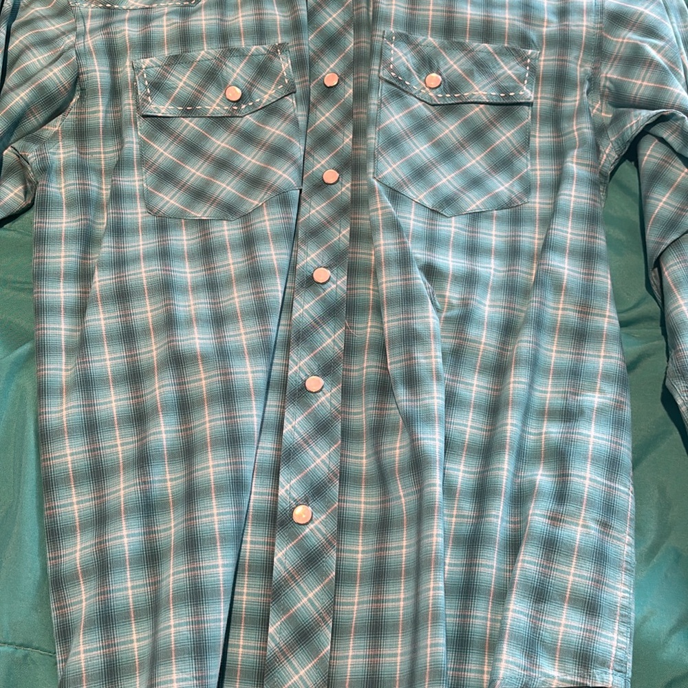 Men's Blue Plaid Shirt - Picture 1 of 1